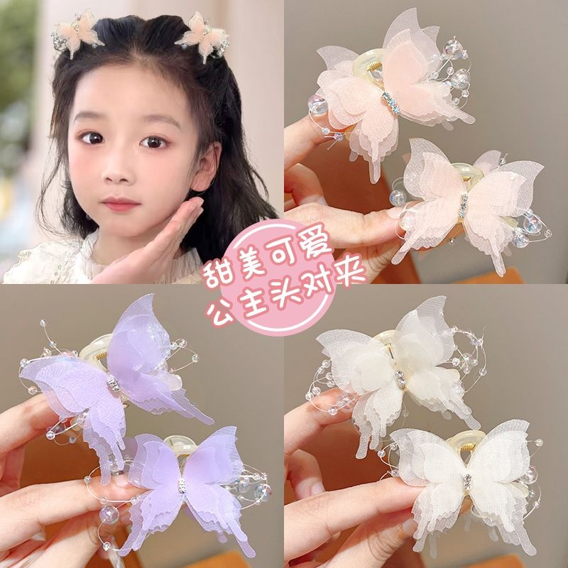 超仙泡泡儿童刘海碎发固定抓夹2024新款蝴蝶侧边发夹女童发卡发饰