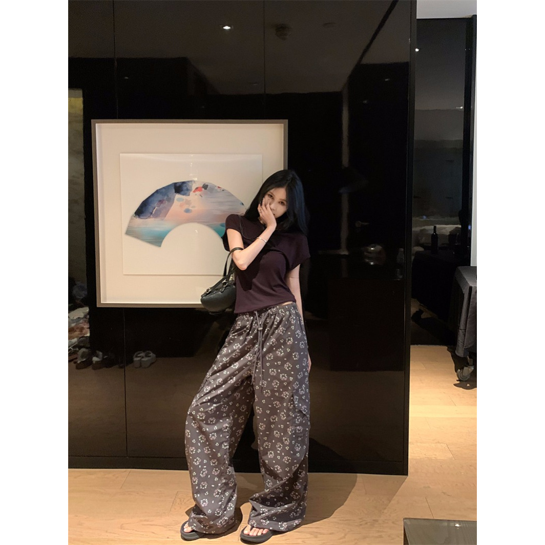 轻奢网红款 设计感气质T恤宽松显瘦蝴蝶结束脚两穿托地裤