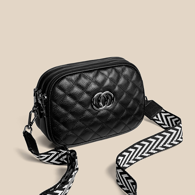 三层小包包女2025新款潮软皮小香风菱格单肩包女时尚宽肩带斜挎包