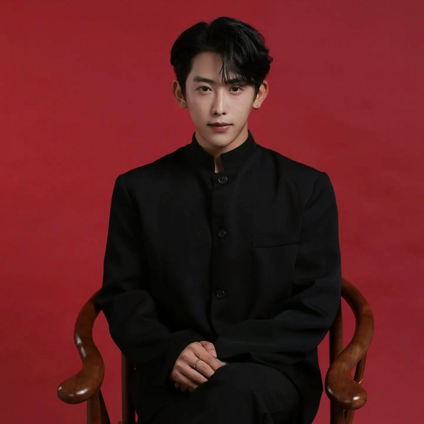 新中式中山装夹克男高级感痞帅春秋赵山河同款休闲立领西装外套潮