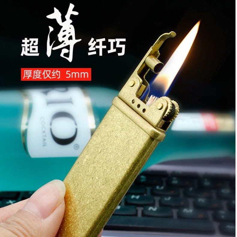 佐罗585纤巧超薄纯铜煤油砂轮打火机礼品