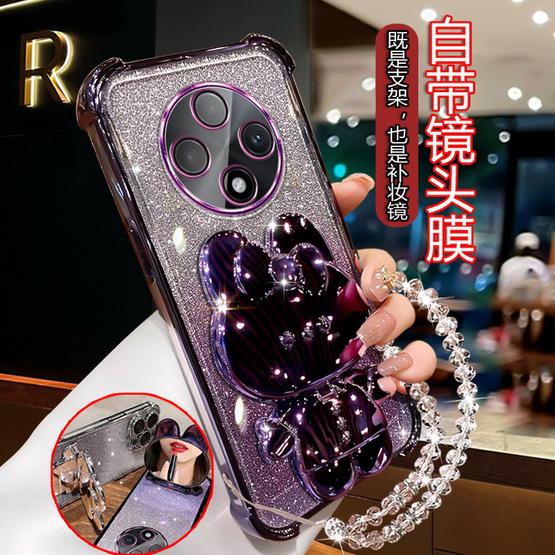 适用OPPOA3pro手机壳PJY110女生潮曲屏5G款0PP0a3por闪粉电镀轻奢