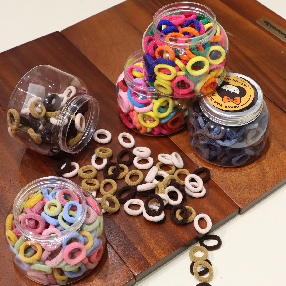 黄小妞 彩色高弹力橡皮筋 儿童不伤发头绳 女孩扎马尾毛巾圈发圈