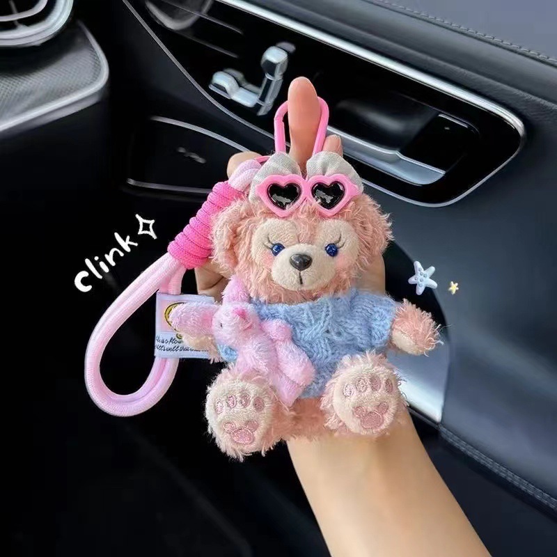 新品可爱达菲小熊钥匙扣装饰毛绒玩偶卡通包挂件汽车装饰公仔