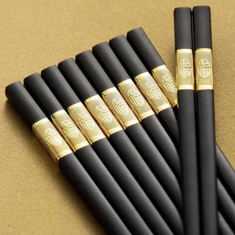 南冬100双合金筷酒店餐厅防霉筷金福合金筷无漆无蜡10双筷子家用