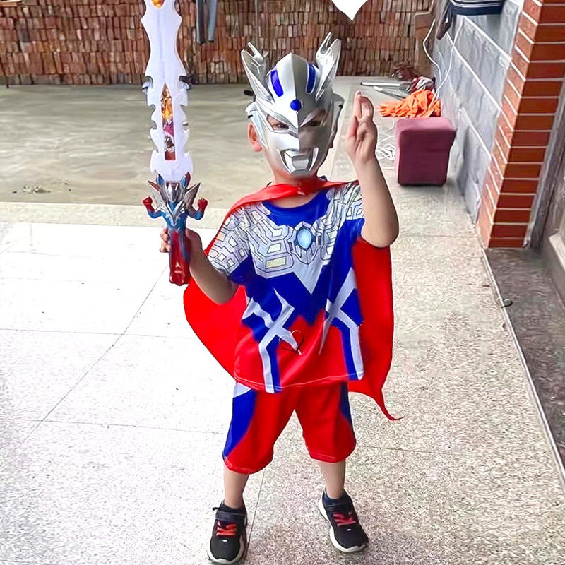 赛罗奥特曼衣服夏装男童短袖T恤套装新款速干运动蜘蛛侠儿童装潮1