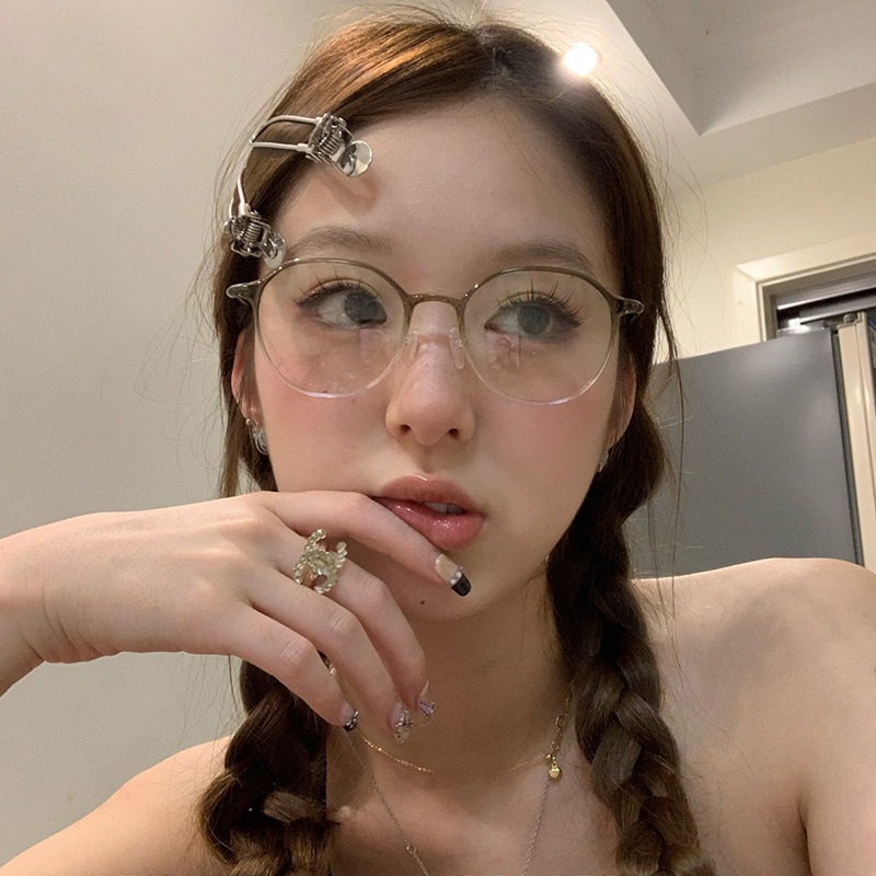 超轻近视眼镜女时尚牛油果绿韩版潮网红可配有度数防蓝光眼镜框架