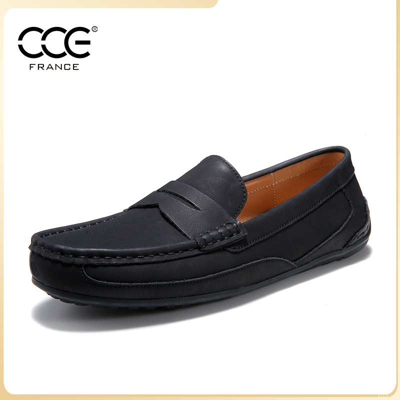 疯马牛皮懒人男英伦一脚蹬休闲鞋百搭开车CCE复古豆豆鞋男鞋