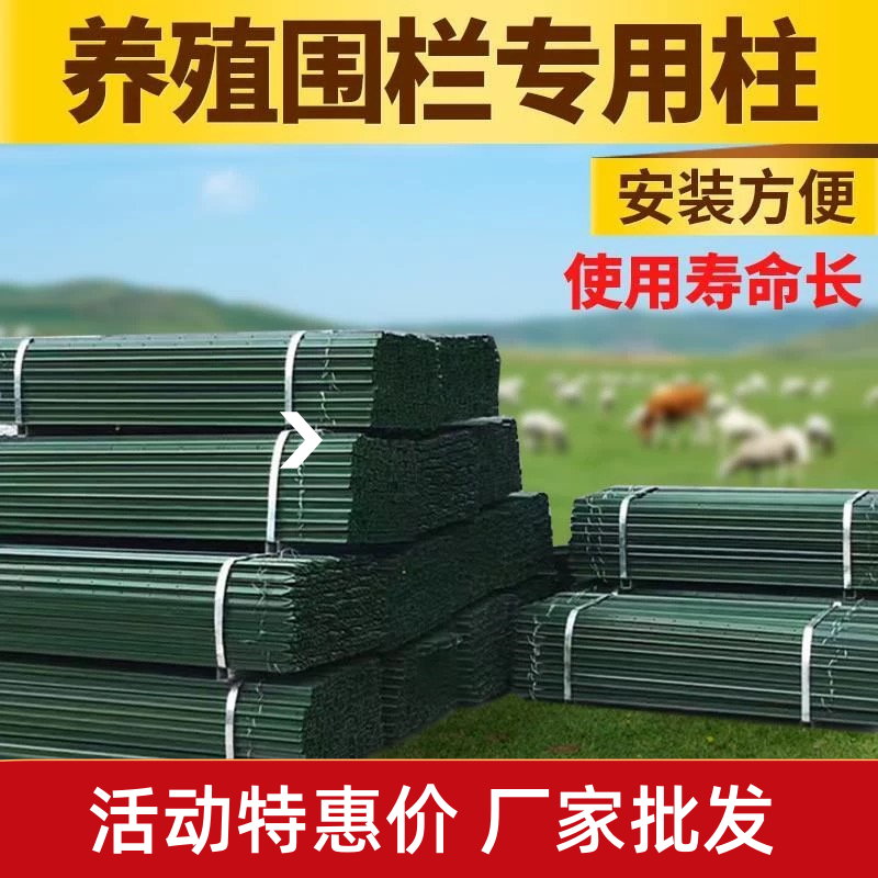 加厚加粗三角钢立柱草原网立柱尖头钢管镀锌羊养殖网Y型柱实心柱