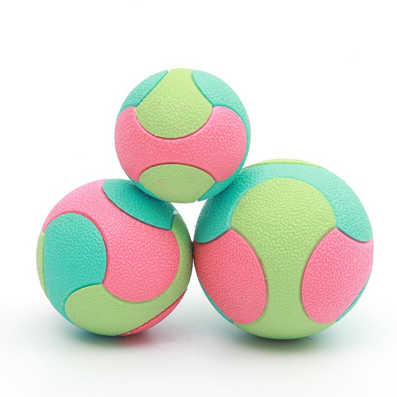 拼色弹力球宠物犬狗狗啃咬玩具耐咬洁齿橡胶球互动训练狗玩具