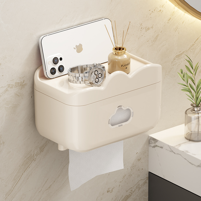 云朵纸巾盒厕所卫生间厕纸盒厕所纸巾架卫生纸置物架卷纸盒壁挂式