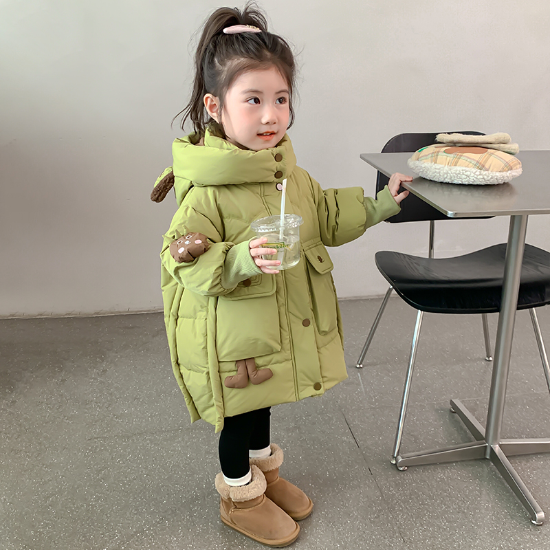 女童棉服冬装2024新款儿童夹棉上衣外套洋气女宝宝秋冬季棉衣棉袄
