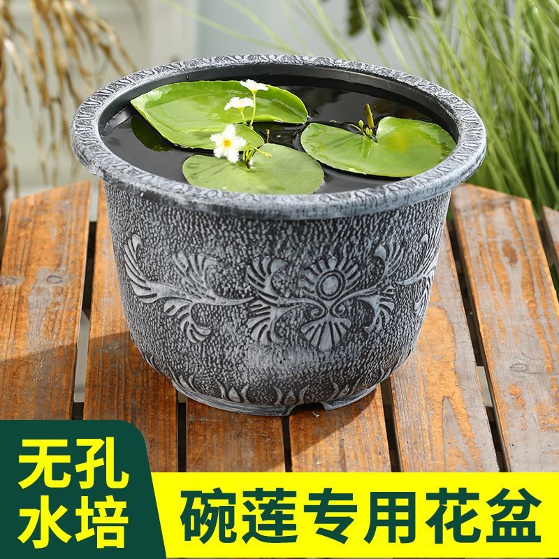 【一叶莲盆】荷花睡莲铜钱草花盆无孔水培养鱼专用盆缸养荷花专用盆