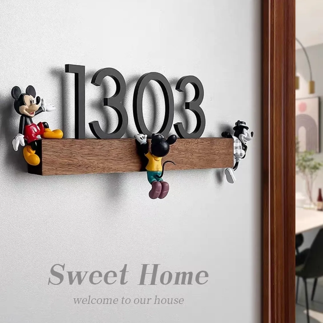 网红风米奇门牌号码牌家用创意入户门牌号年轻人入户门牌定制