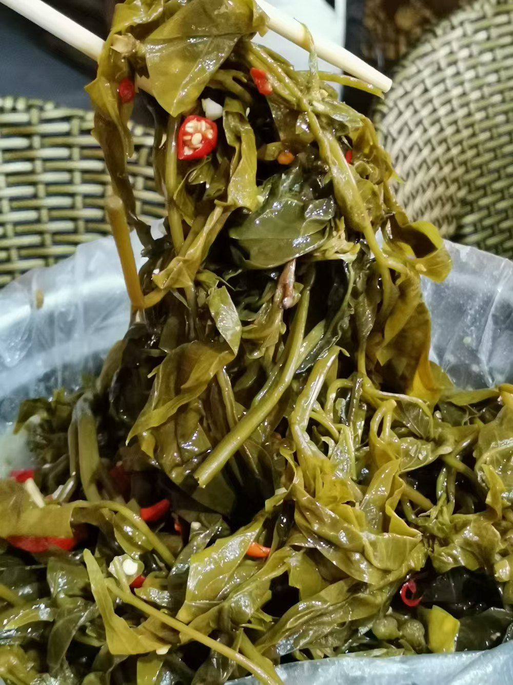 云南普洱特产腌树头菜（鸡爪菜）700克1瓶