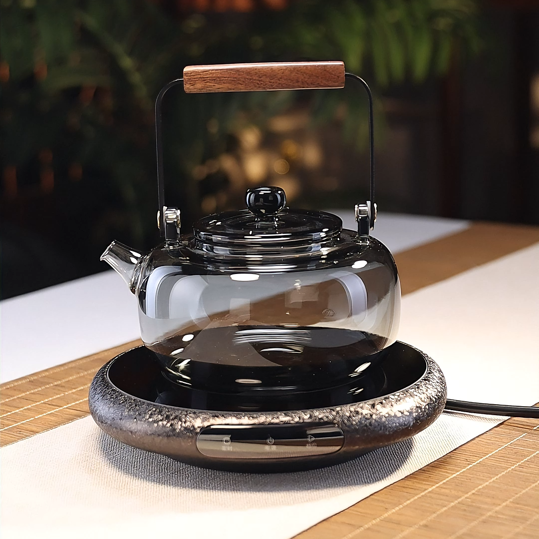 创意个性耐热玻璃木把提梁壶煮茶壶电陶炉煮茶大容量烧水玻璃茶具