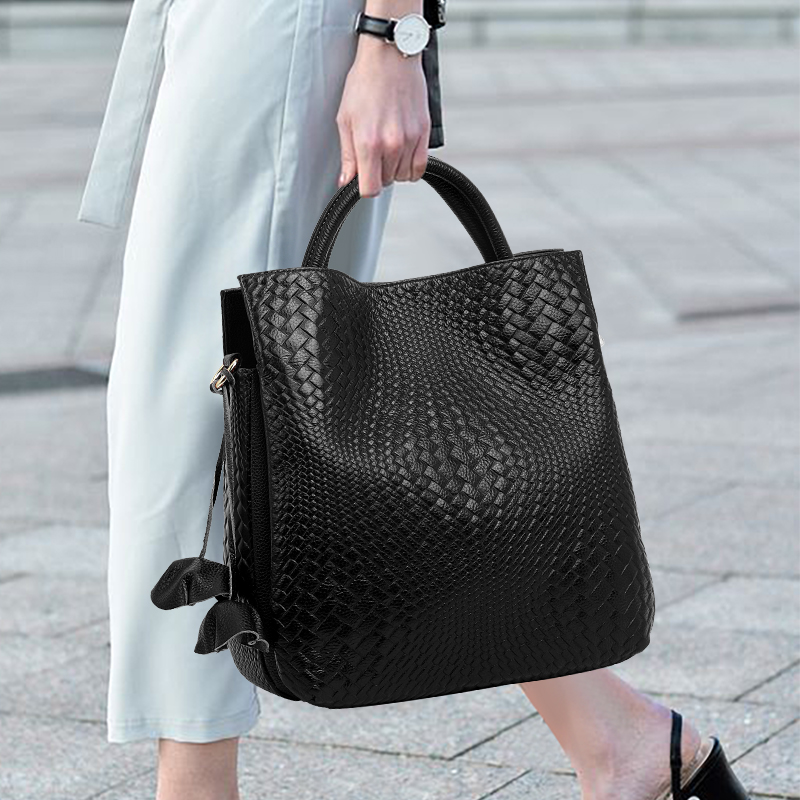 中老年妈妈女包百搭真皮编织托特包大容量手提包高档休闲时尚质感