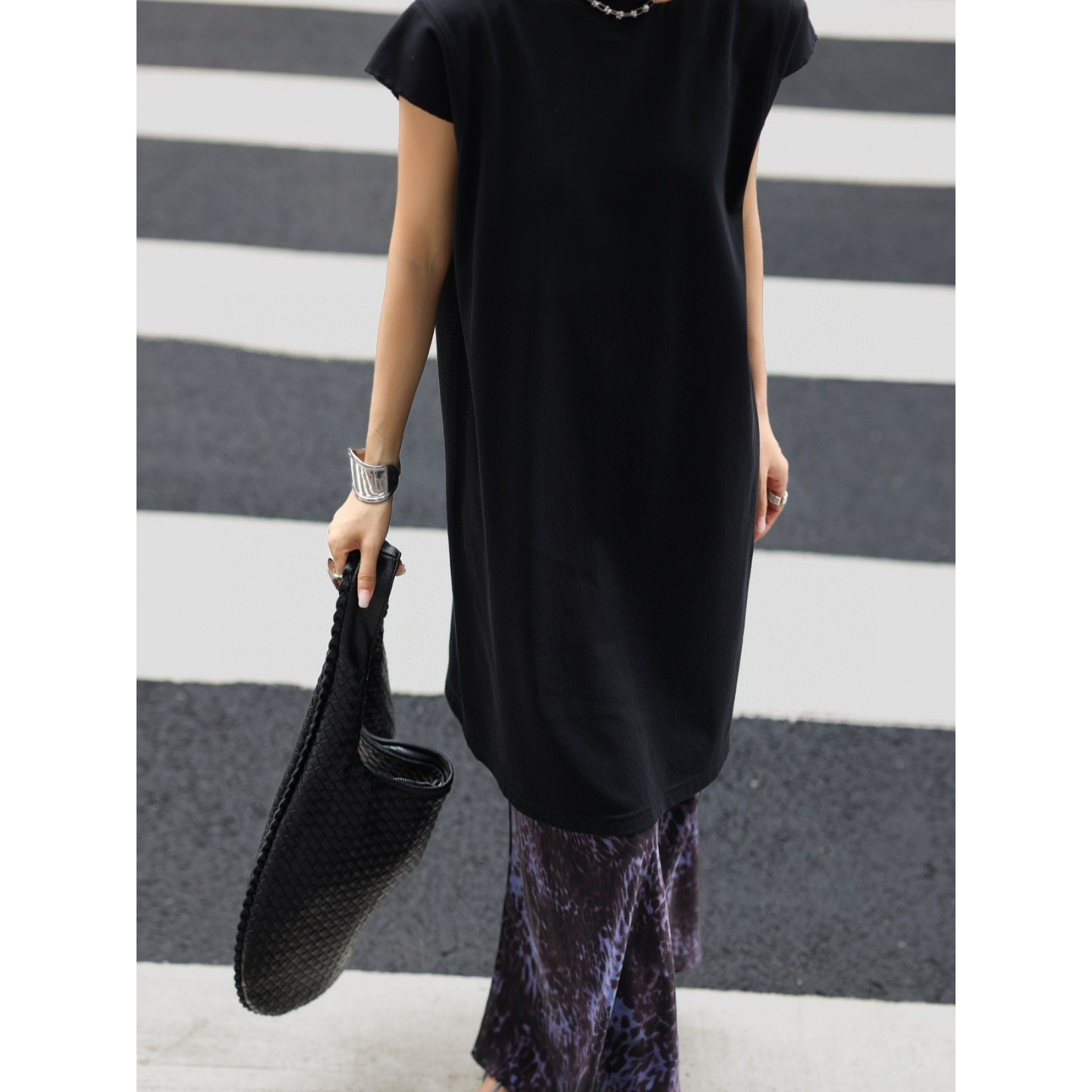 【暗黑梦幻】T恤裙桑蚕丝迷雾紫半裙套装 高级感溢出屏幕