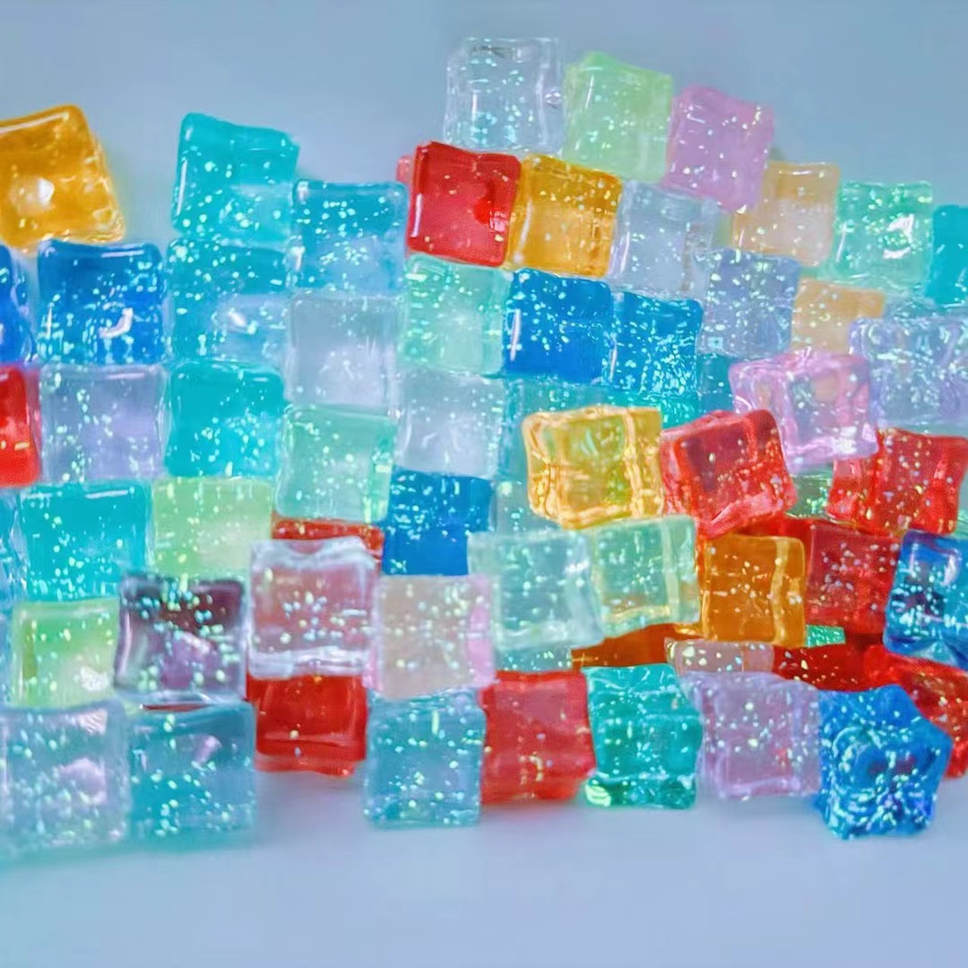 （论斤称）18mm夜光细闪星空冰块迷你批发手工diy亚克力仿真冰块