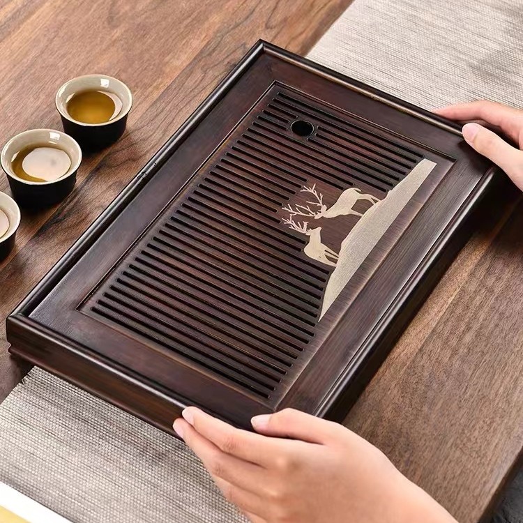 一路有你竹茶盘小号 30*20*4cm