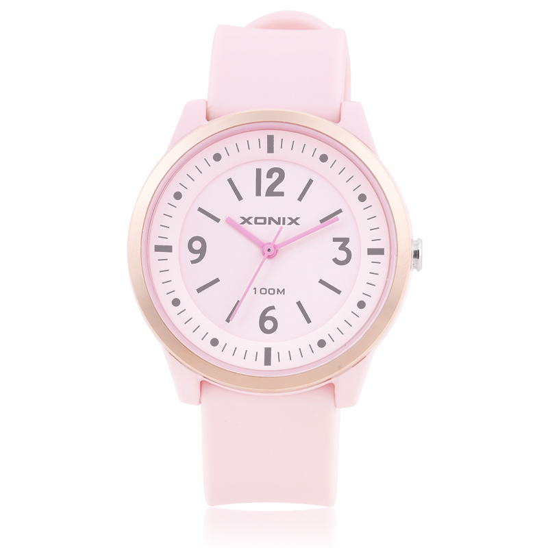 XONIX精准女士时尚小众新潮游泳防水石英指针男女学生电子手表OM