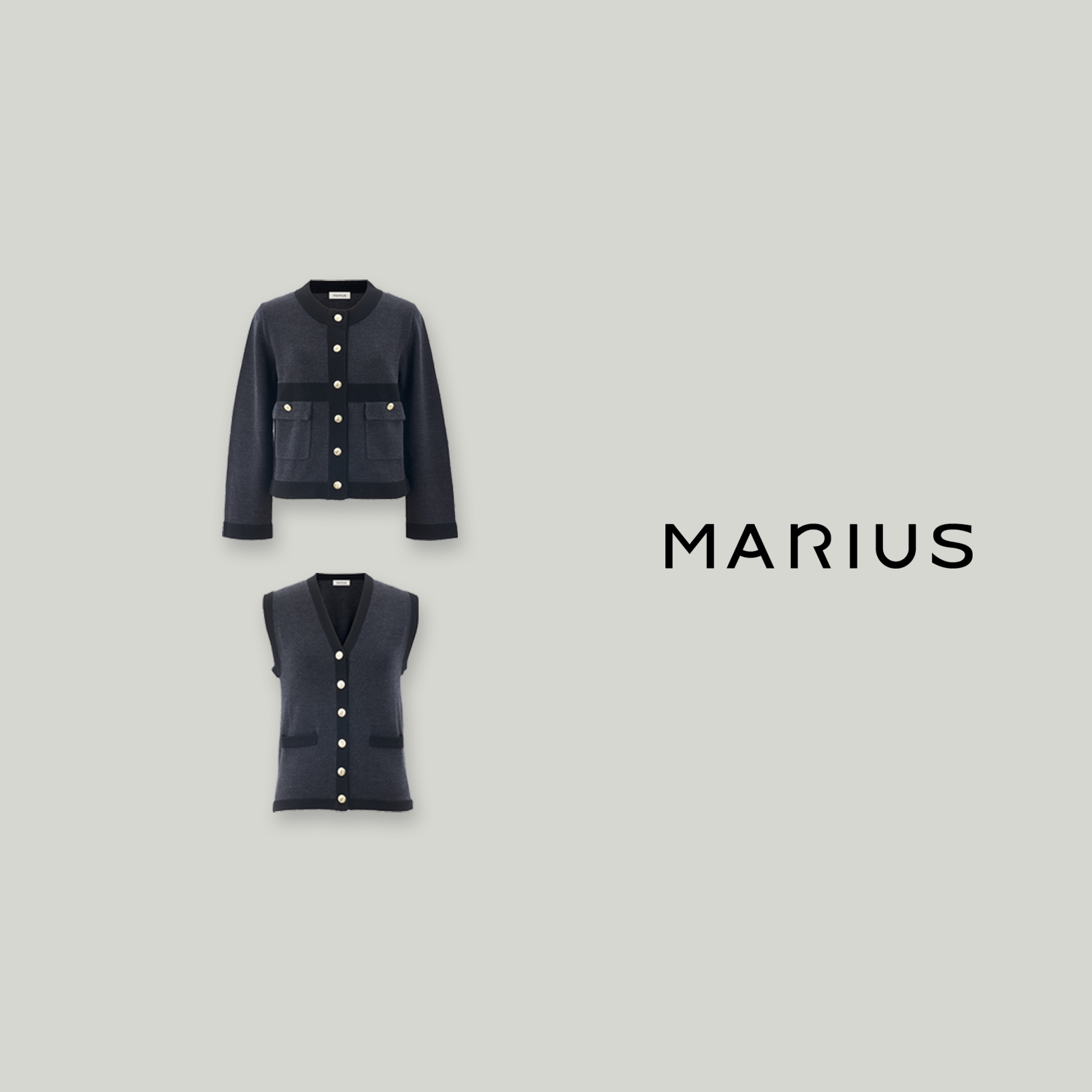 MARIUS“人人爱2.0”精选100%绵时尚十字香风开衫