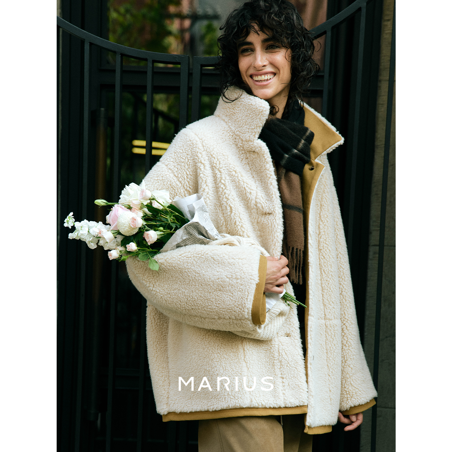 MARIUS“库里南”轻奢保暖拼接撞色冬季茧型短款泰迪立领大衣