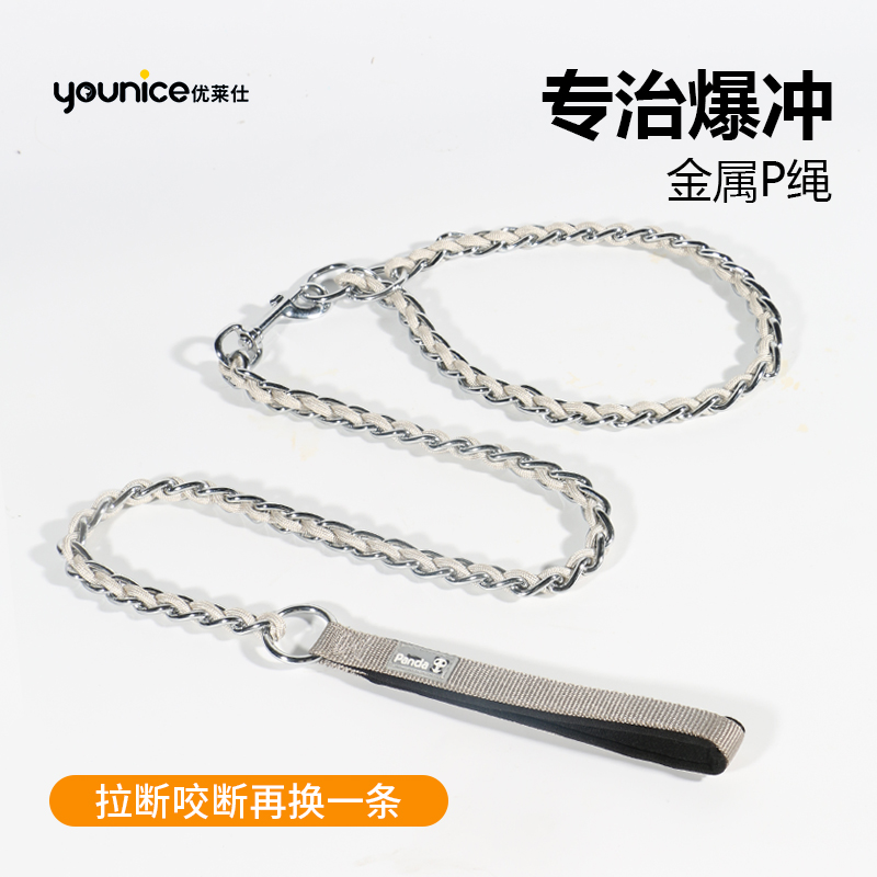 优莱仕狗狗P链咬不断耐咬P链P项圈中大型犬遛狗牵引绳赛级防咬断