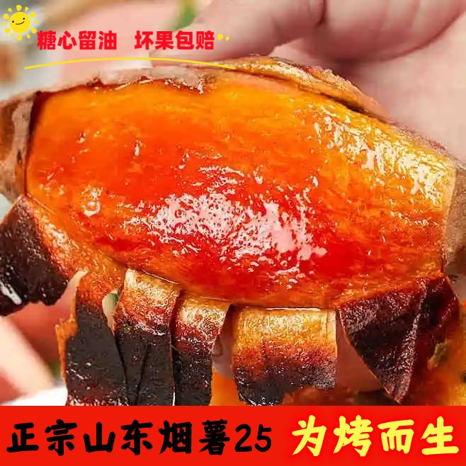 山东正宗烟薯25沙地新鲜红薯糖心蜜薯红心流油蜜薯番薯烤地瓜山芋