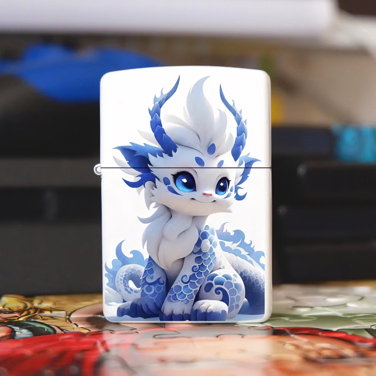 2024爆款龙年网红ins青花瓷煤油机个性创意礼物国潮风创意打火机2