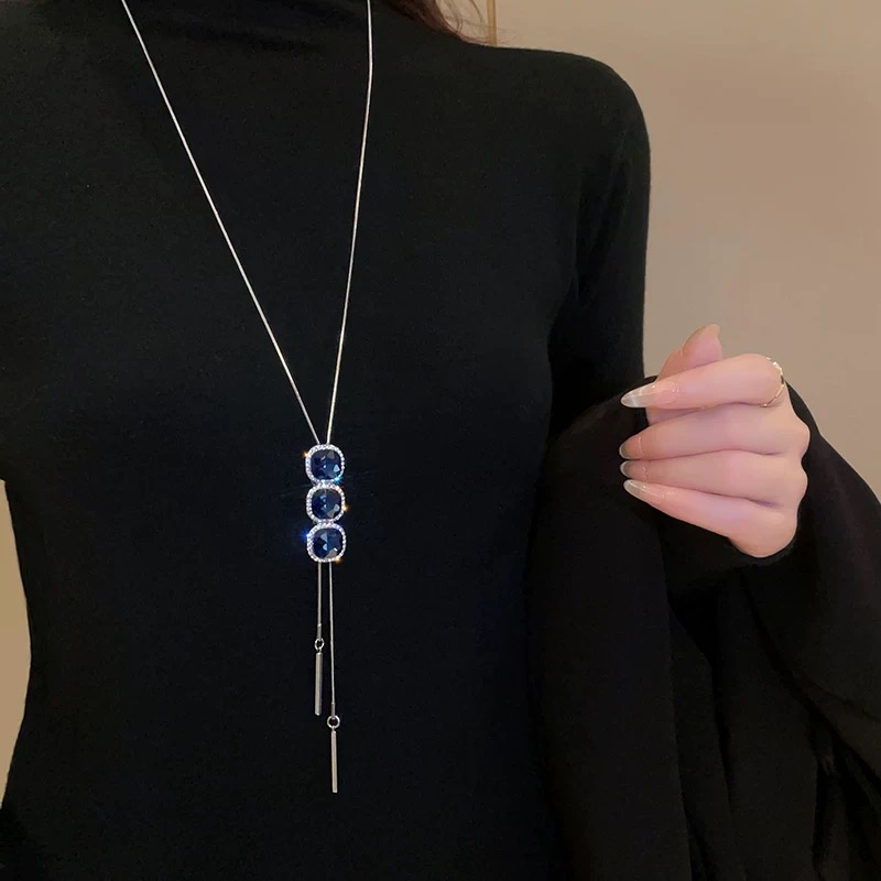 合金吊坠 韩国新款潮百搭简约毛衣链气质时尚长款项链秋冬吊坠女