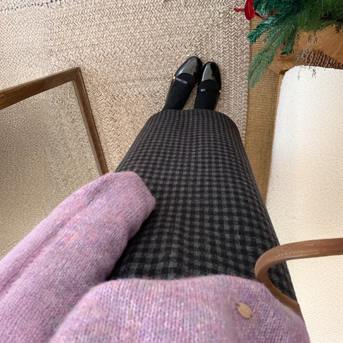 爆款格纹系列！韩系格子毛呢半身裙女秋冬高腰显瘦气质中长款裙子