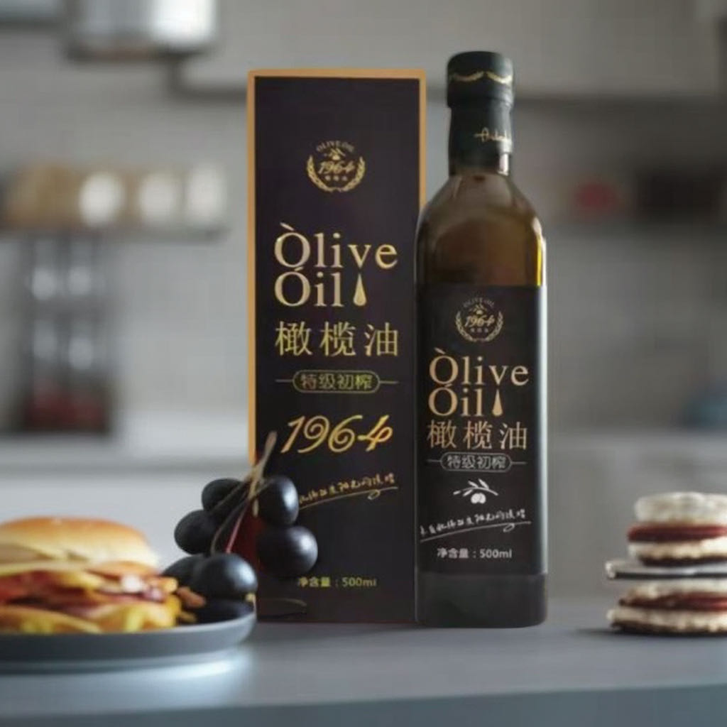1964特级初榨橄榄油新鲜日期高多酚生食级健身餐凉拌菜 沙拉500ml