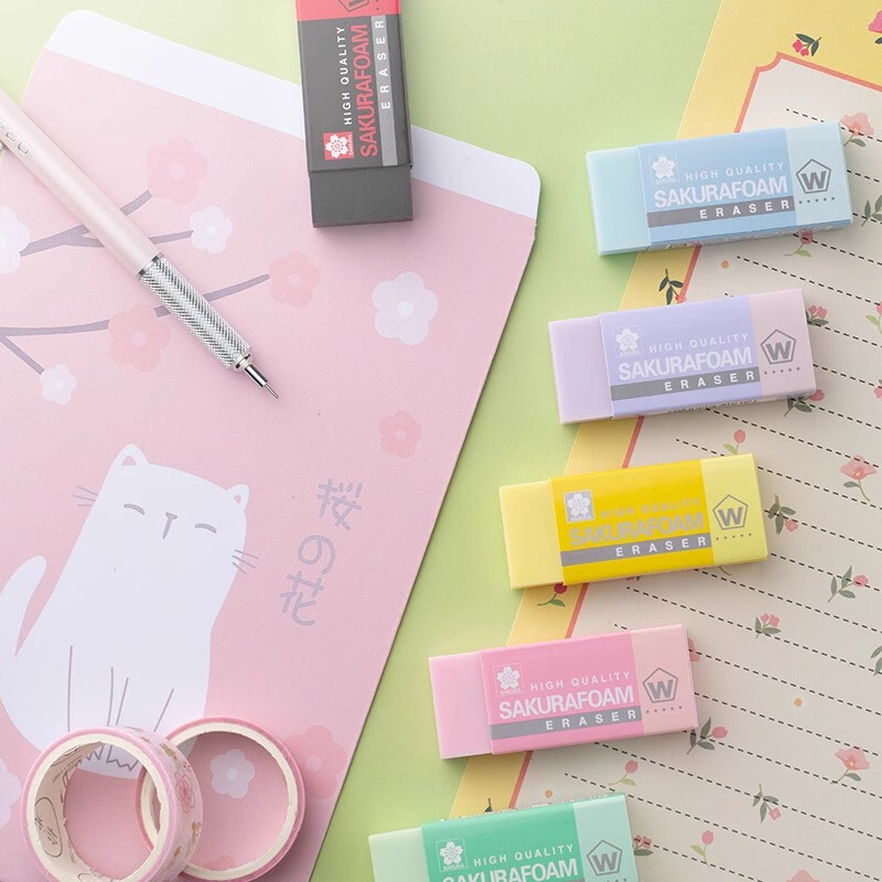 【热销】进口樱花橡皮爆款多色美术绘画专业聚屑干净不留痕橡皮推荐