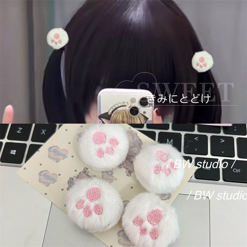 可爱猫爪发夹甜妹日系边夹少女心亚文化刘海夹软妹宅萌二次元头饰