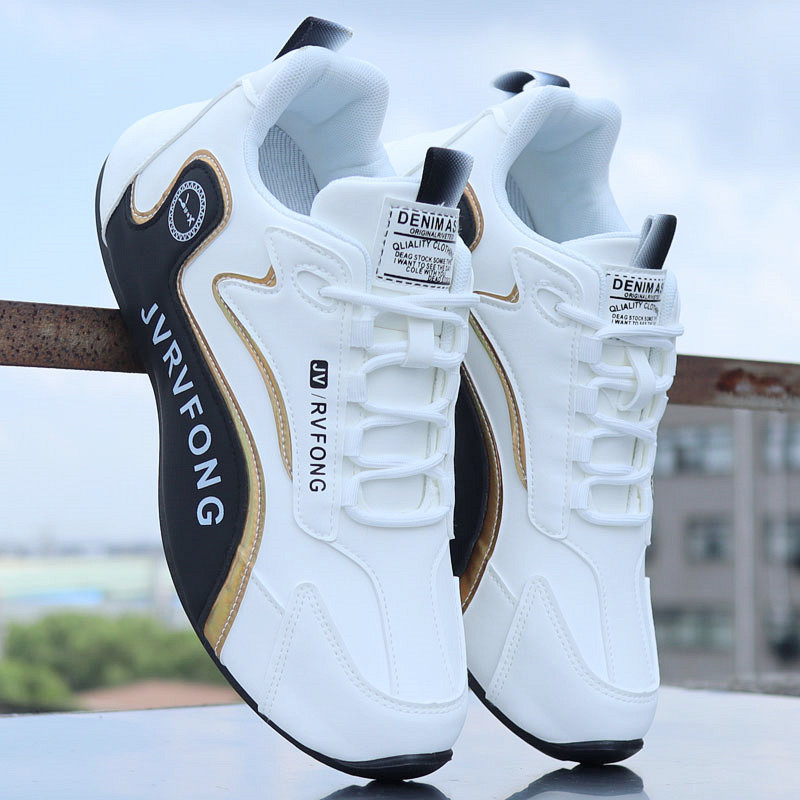 男鞋跑步鞋皮面2025秋冬新款防臭时尚休闲运动鞋男款防滑老爹鞋子