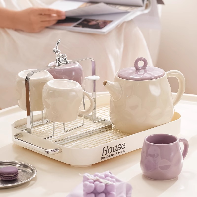 奶油风客厅待客用喝水杯子轻奢凉水壶家用茶水具套装乔迁新居礼物