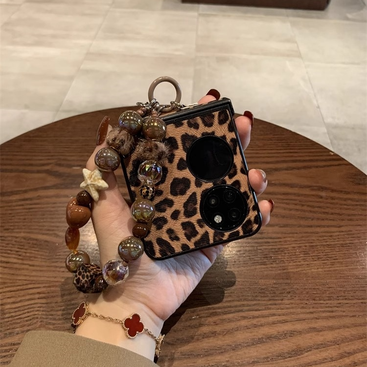 适用华为pocket2手机壳折叠屏PuraX典藏版美拉德豹纹全包女保护套