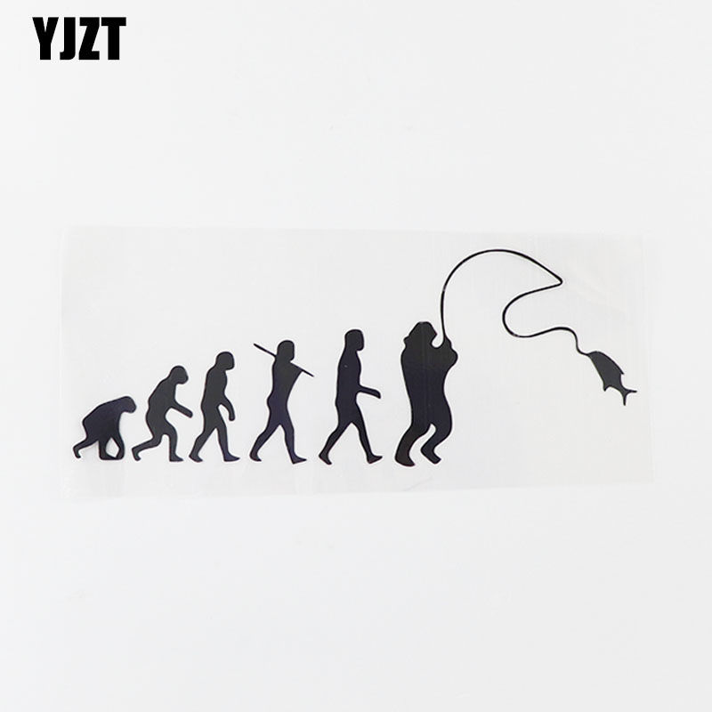 汽车贴纸YJZT 车贴纸创意个性进化钓鱼搞笑汽车贴纸防水装饰 HY36