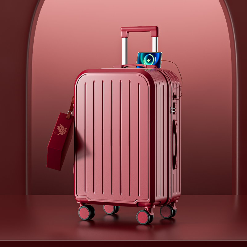 结婚行李箱红色订婚陪嫁箱女拉杆箱密码嫁妆箱子结实耐用新娘婚礼