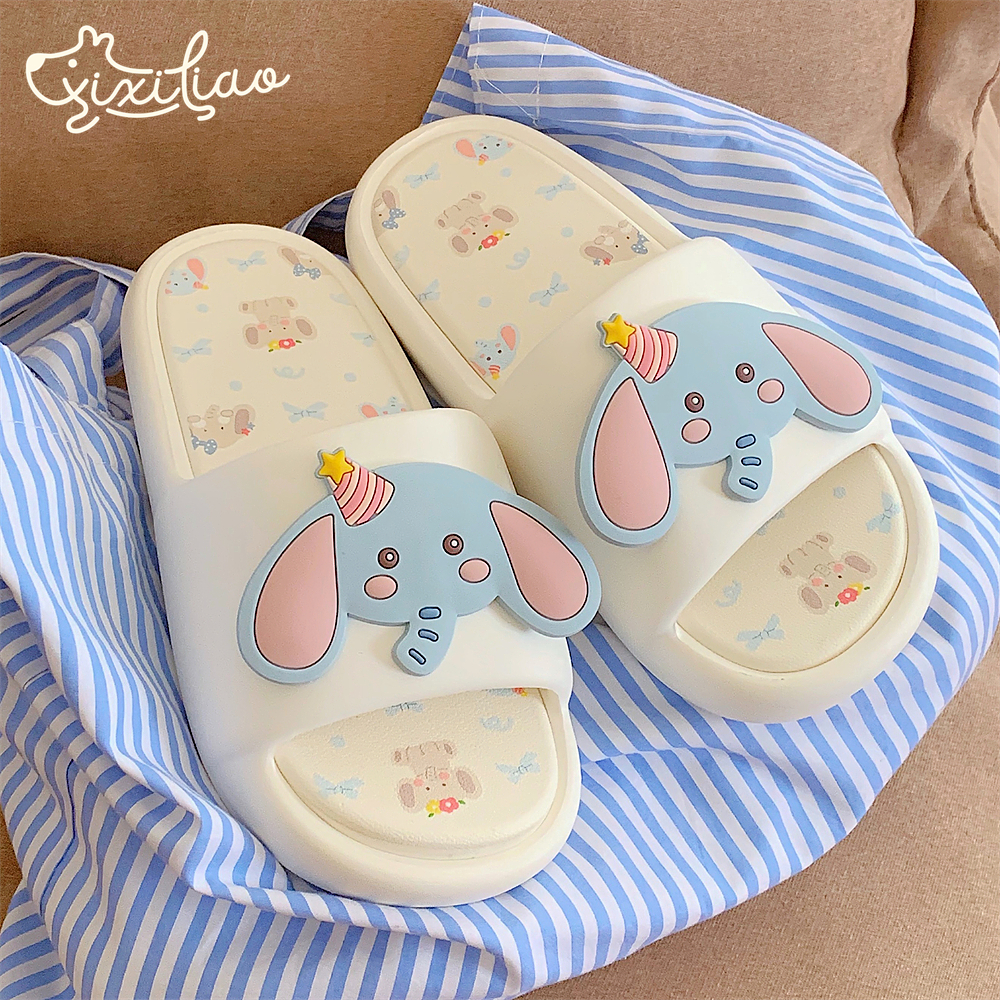 细细条 2024新款可爱小象一字拖鞋女室内外穿防臭软底夏季凉拖鞋