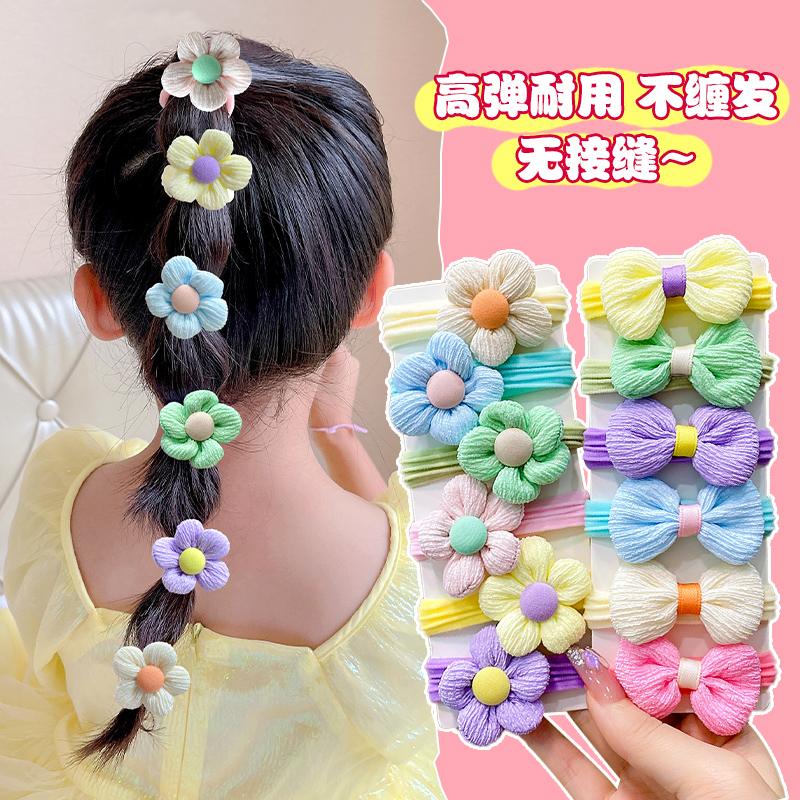 女童头绳蝴蝶结儿童发绳扎马尾小女孩高弹力宝宝发圈不伤发皮筋