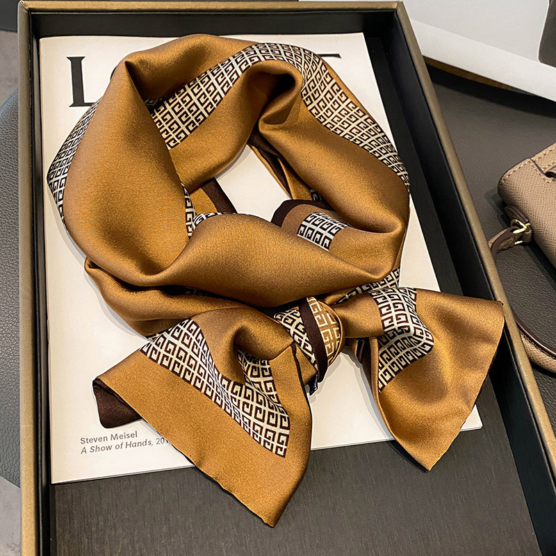 2025新款双面发带丝巾小长条女薄款飘带围巾绑包装饰西装领巾头巾