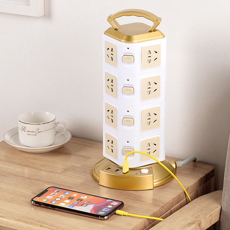 家用立式插座面板多孔插排多功能排插多用立体插板带线usb插线板