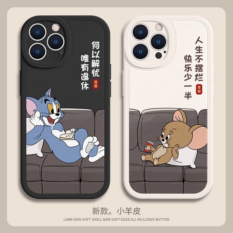 适用苹果17/华为/小米/oppo/vivo创意搞怪情侣猫和老鼠爆款手机壳