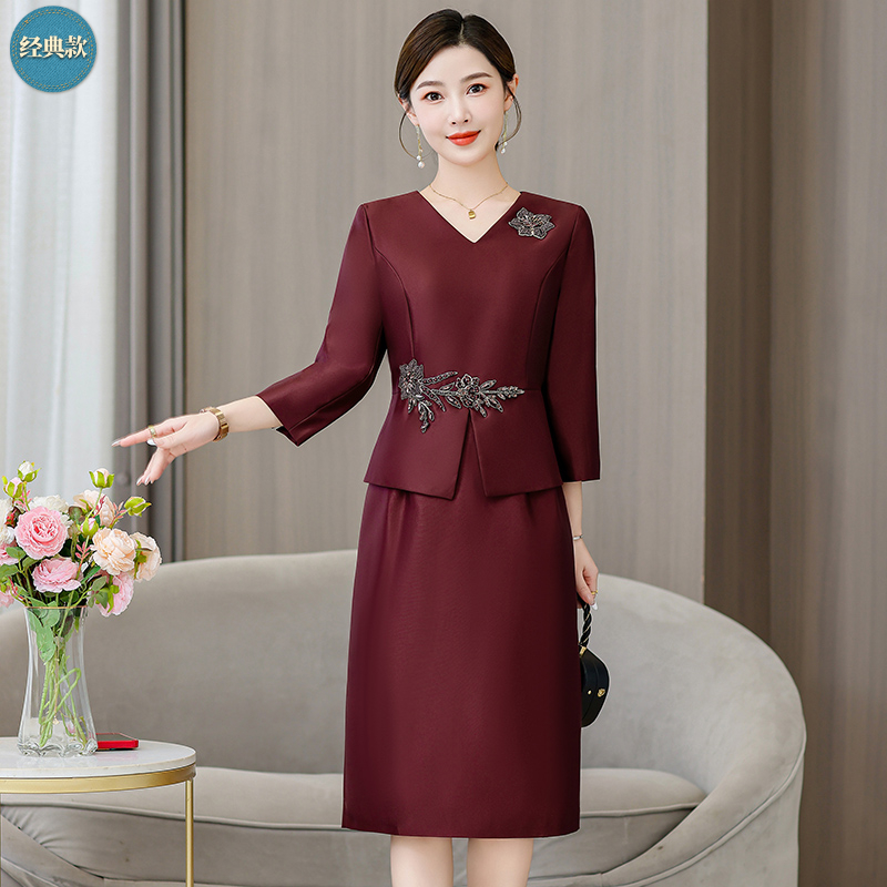 新款高贵连衣裙秋婚礼婚宴礼服修身高档高端女款显瘦气质长袖长裙