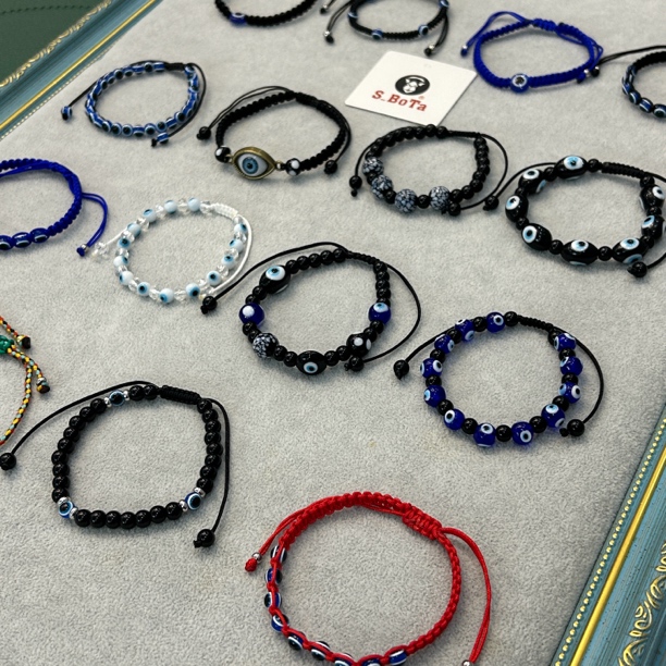 铁合金玻璃手链 蓝眼睛手链幸运时尚新疆包邮哈萨克民族风手工