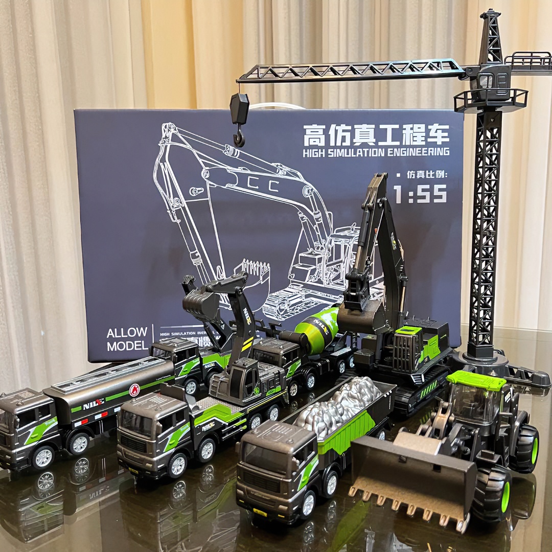 早教合金大号工程车仿真吊车挖掘机益智玩具组合套装生日礼物男孩
