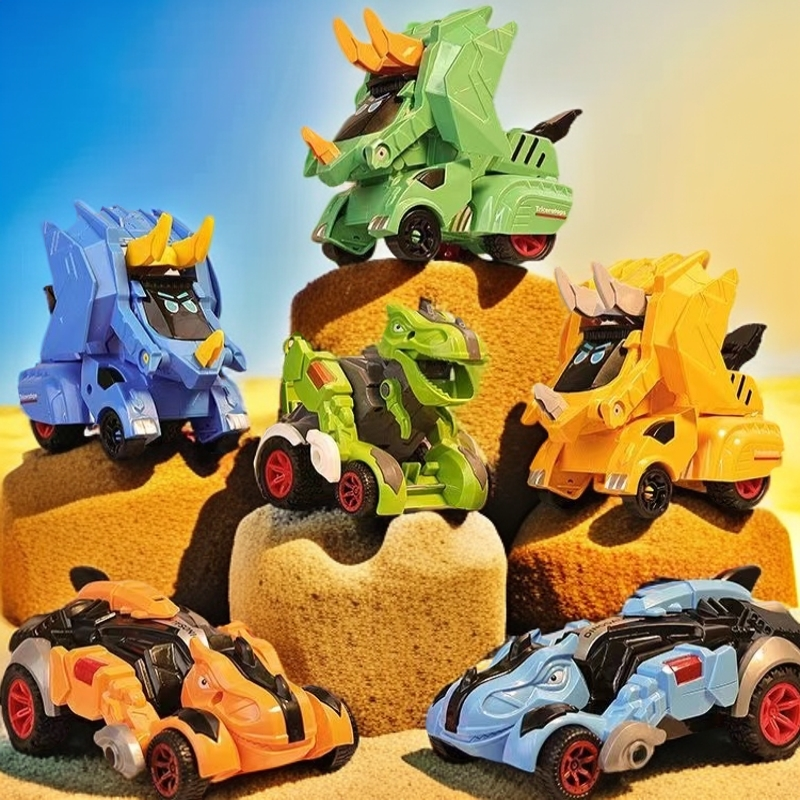 霸王龙玩具车碰撞变形恐龙战车撞击变身惯性汽车玩具赛车3-6岁