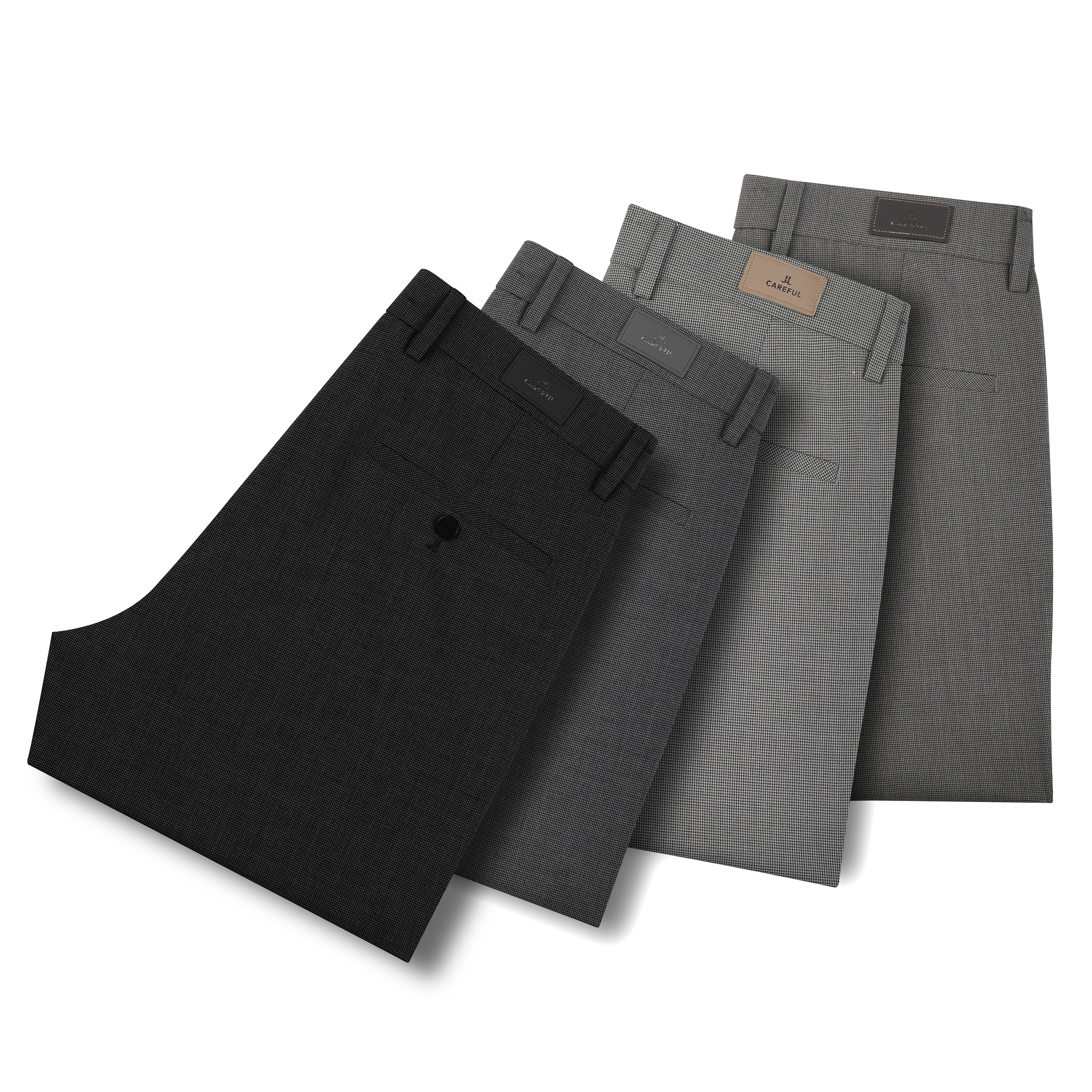 VUJ【夏季新品】千鸟格轻奢休闲长裤九分宽松商务修身男士直筒男裤